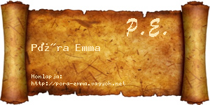 Póra Emma névjegykártya